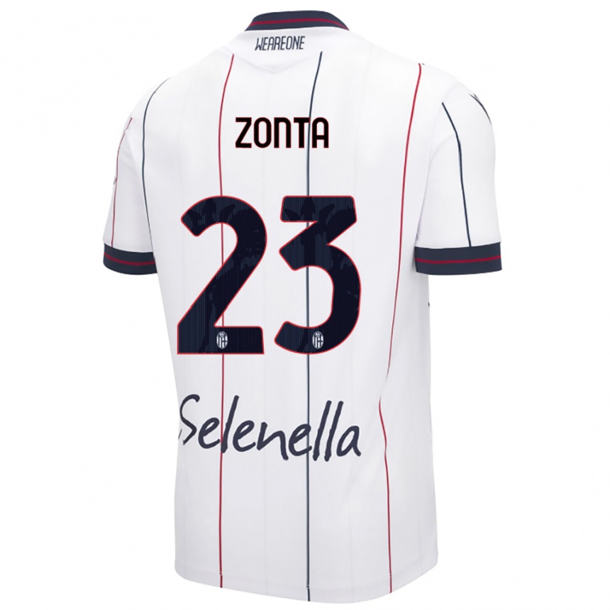 גברים כדורגל Alessandro Zonta #23 לבן כחול מלכותי הרחק ג'רזי 2025/26