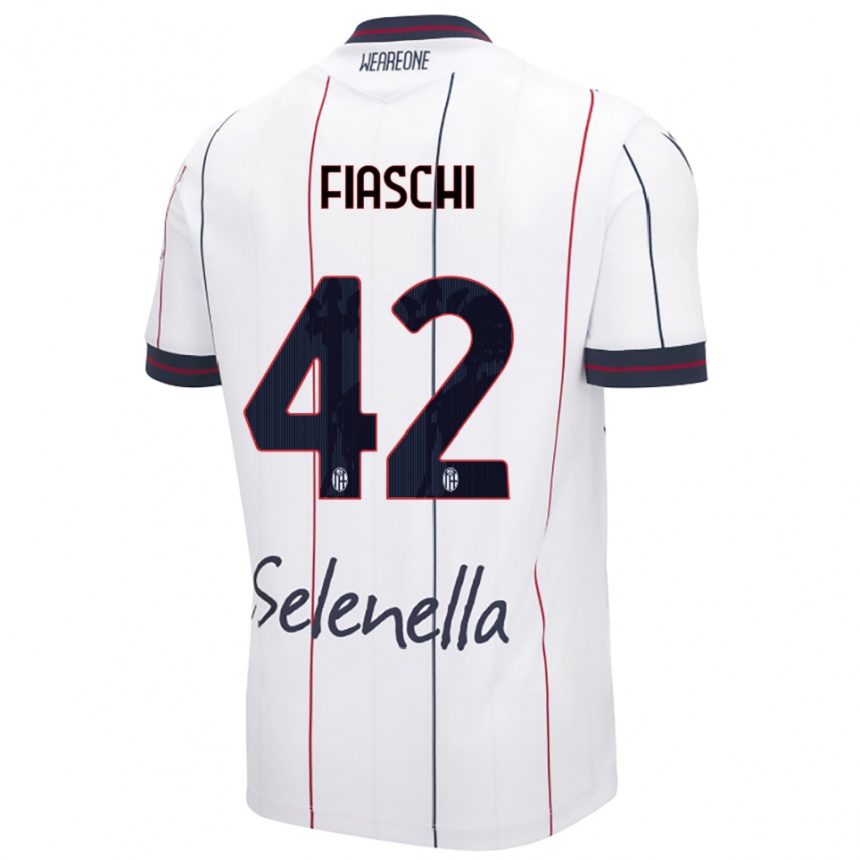 גברים כדורגל Marco Fiaschi #42 לבן כחול מלכותי הרחק ג'רזי 2025/26