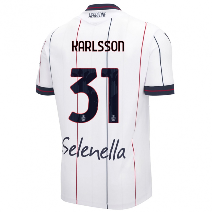 גברים כדורגל Kazper Karlsson #31 לבן כחול מלכותי הרחק ג'רזי 2025/26