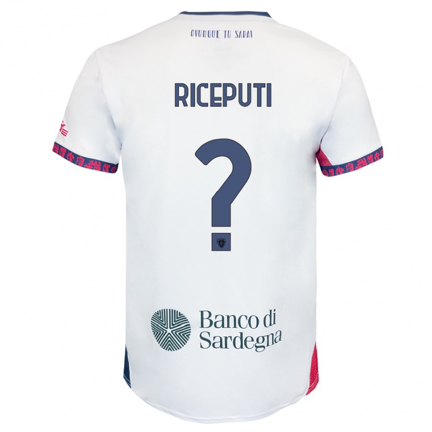 גברים כדורגל Davide Riceputi #0 לבן נייבי אדום הרחק ג'רזי 2025/26