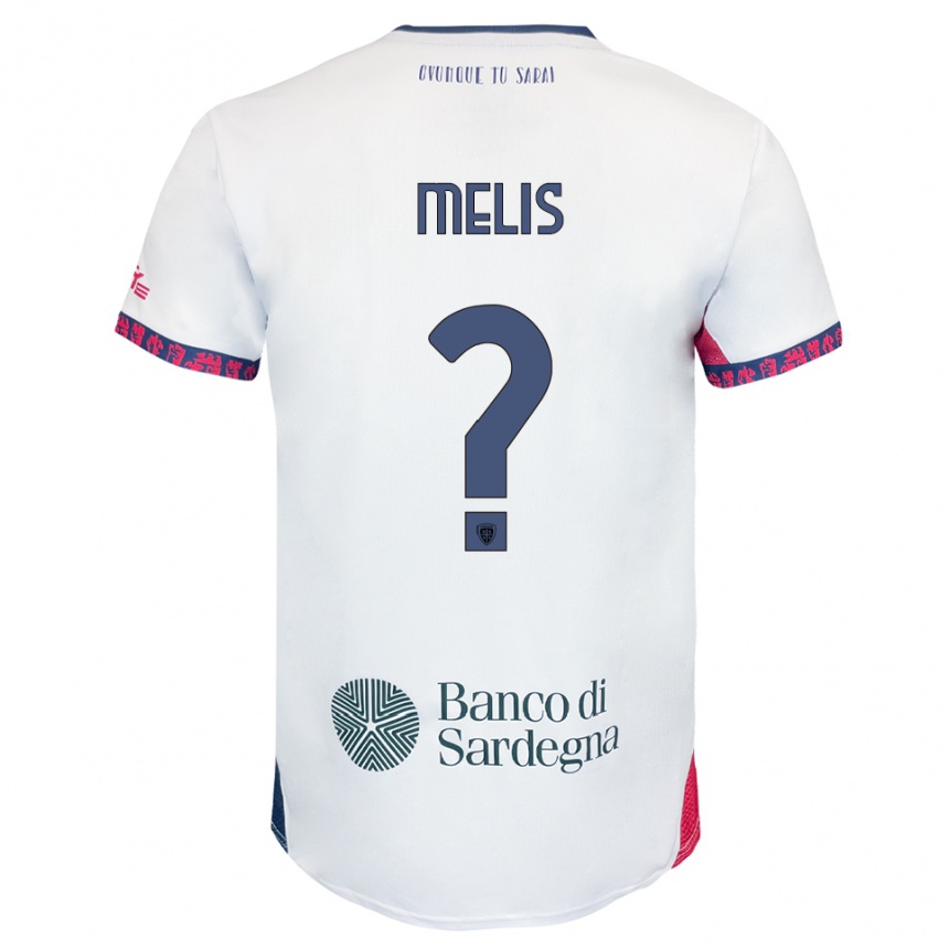 גברים כדורגל Gabriele Melis #0 לבן נייבי אדום הרחק ג'רזי 2025/26