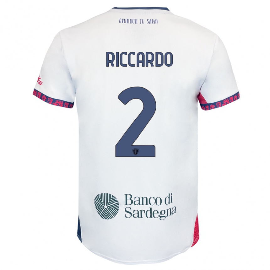 גברים כדורגל Riccardo Congiu #2 לבן נייבי אדום הרחק ג'רזי 2025/26