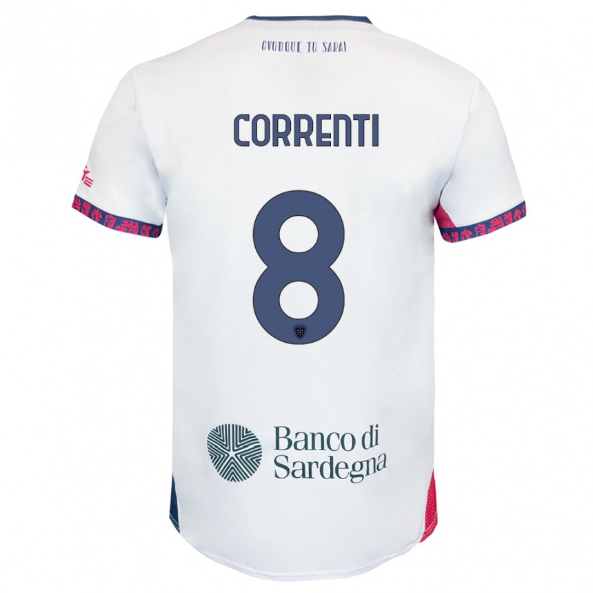 גברים כדורגל Gabriele Correnti #8 לבן נייבי אדום הרחק ג'רזי 2025/26