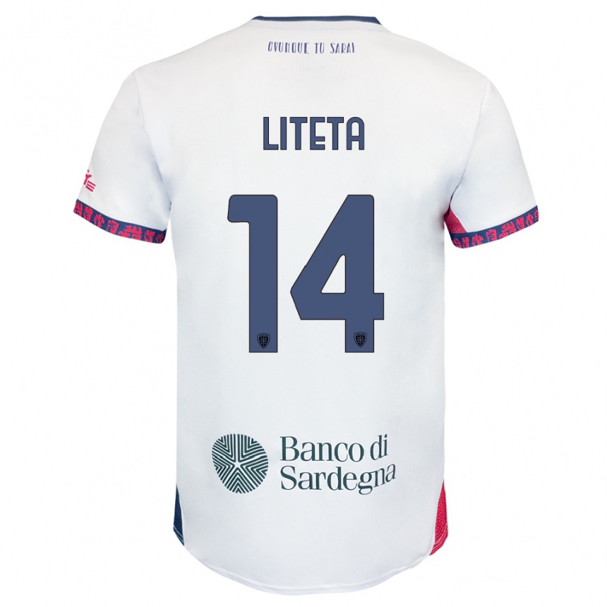 גברים כדורגל Joseph Liteta #14 לבן נייבי אדום הרחק ג'רזי 2025/26