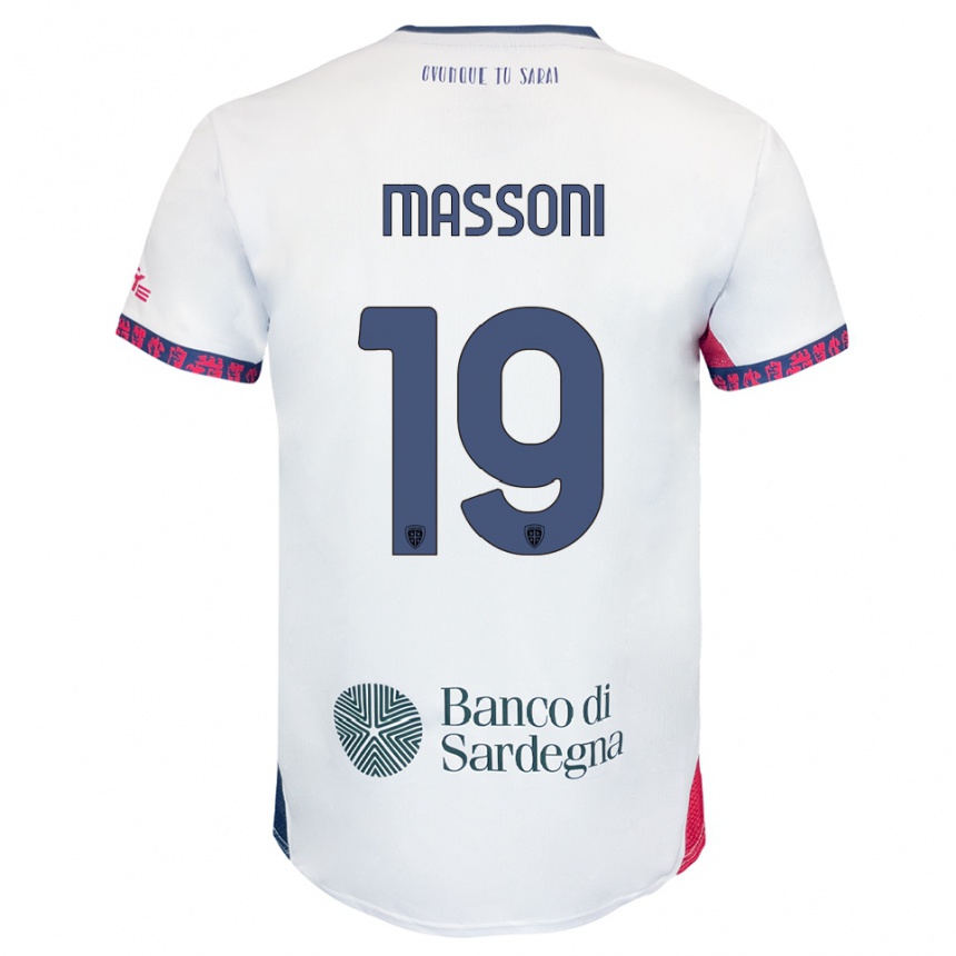 גברים כדורגל Nicholas Massoni #19 לבן נייבי אדום הרחק ג'רזי 2025/26