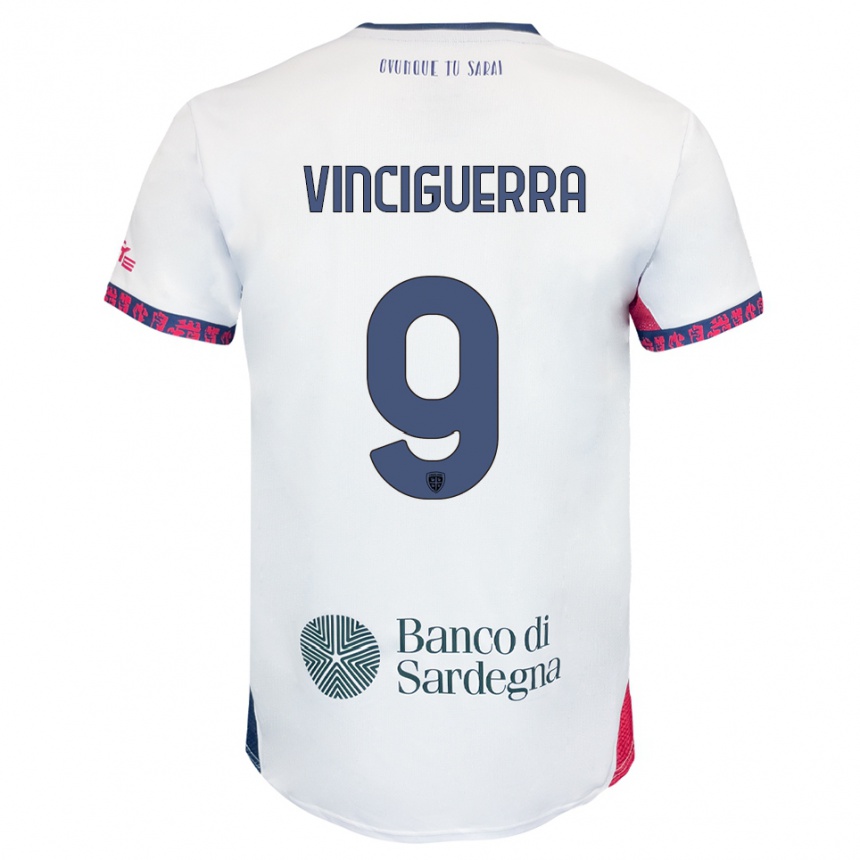 גברים כדורגל Alessandro Vinciguerra #9 לבן נייבי אדום הרחק ג'רזי 2025/26