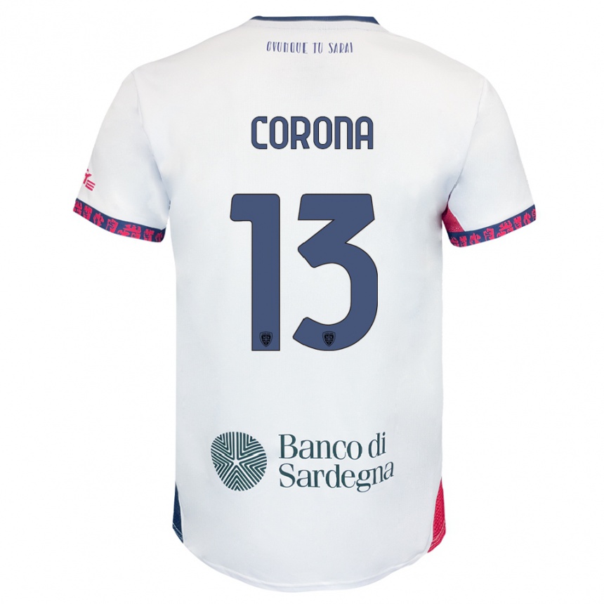 גברים כדורגל Claudio Corona #13 לבן נייבי אדום הרחק ג'רזי 2025/26