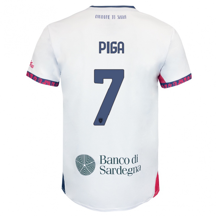 גברים כדורגל Renato Piga #7 לבן נייבי אדום הרחק ג'רזי 2025/26