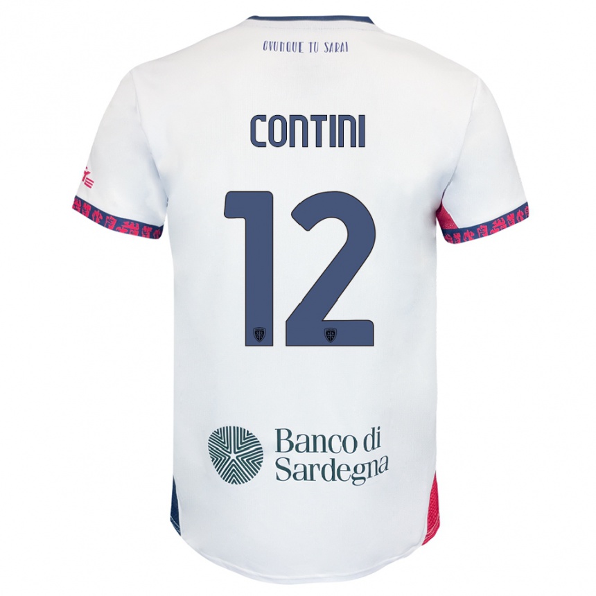 גברים כדורגל Federico Contini #12 לבן נייבי אדום הרחק ג'רזי 2025/26