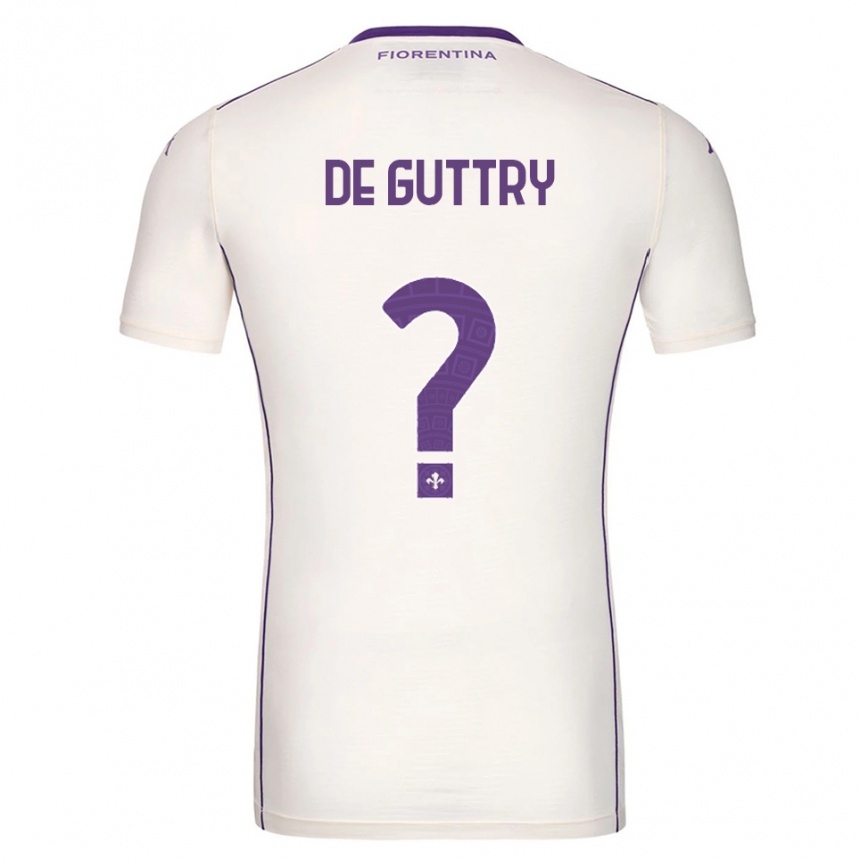 גברים כדורגל Elia De Guttry #0 לבן סגול אדום הרחק ג'רזי 2025/26