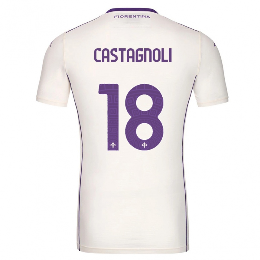 גברים כדורגל Filippo Castagnoli #18 לבן סגול אדום הרחק ג'רזי 2025/26