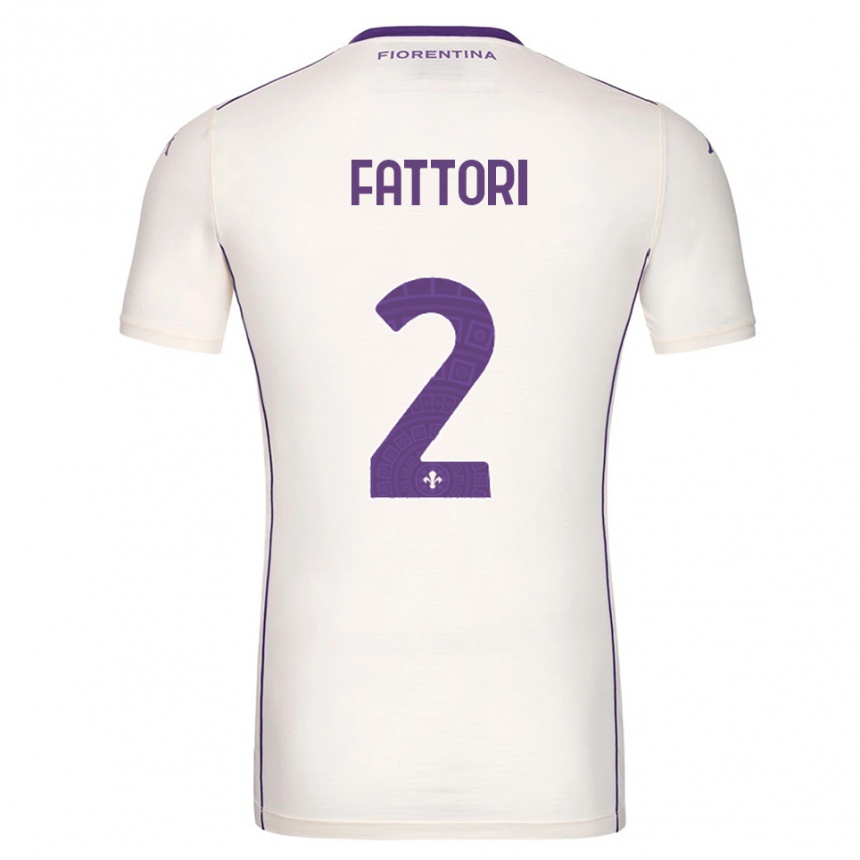 גברים כדורגל Filippo Fattori #2 לבן סגול אדום הרחק ג'רזי 2025/26