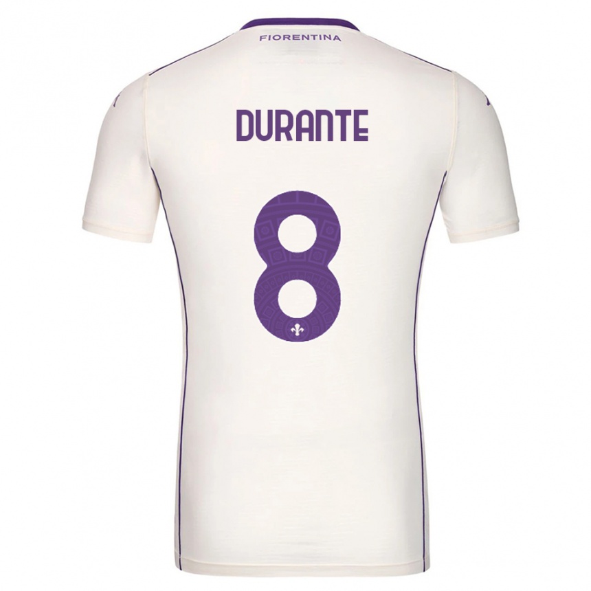 גברים כדורגל Nicholas Durante #8 לבן סגול אדום הרחק ג'רזי 2025/26