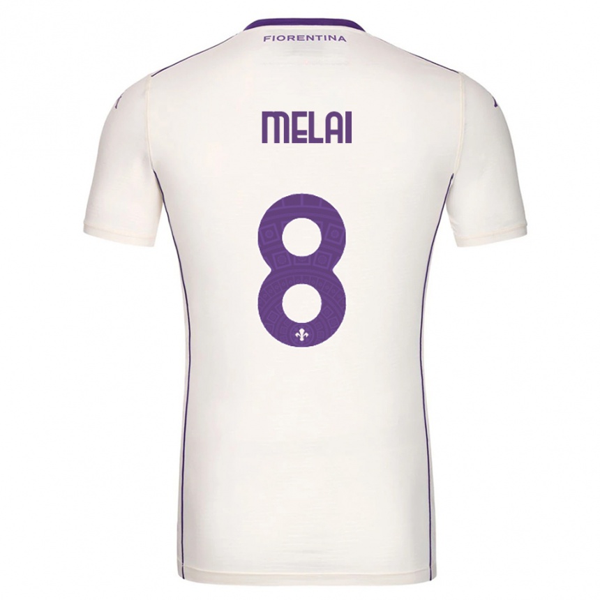גברים כדורגל Christian Melai #8 לבן סגול אדום הרחק ג'רזי 2025/26