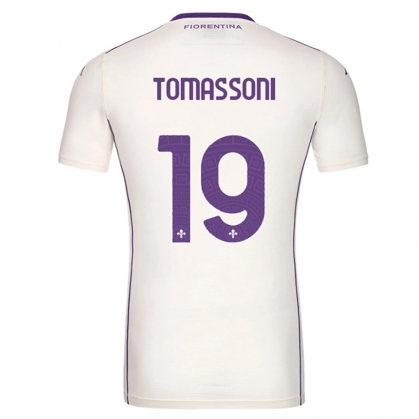 גברים כדורגל Emma Tomassoni #19 לבן סגול אדום הרחק ג'רזי 2025/26