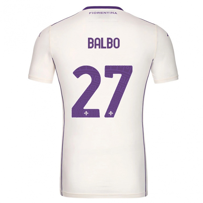 גברים כדורגל Luis Balbo #27 לבן סגול אדום הרחק ג'רזי 2025/26