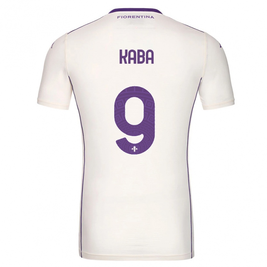 גברים כדורגל Karamoko Kaba #9 לבן סגול אדום הרחק ג'רזי 2025/26