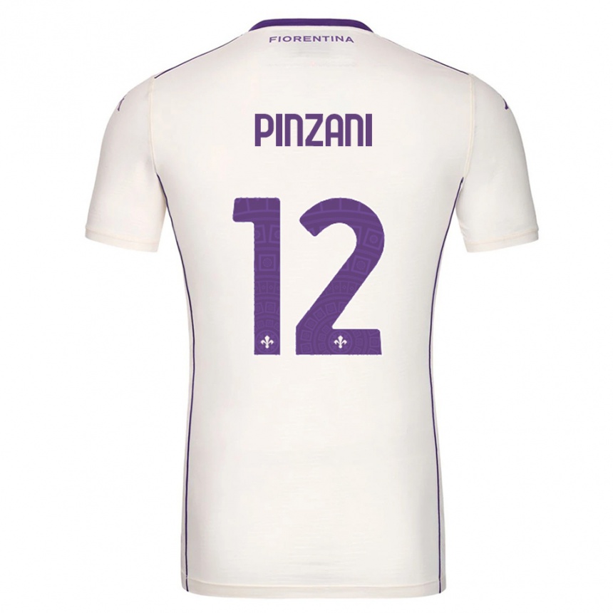 גברים כדורגל Lorenzo Pinzani #12 לבן סגול אדום הרחק ג'רזי 2025/26