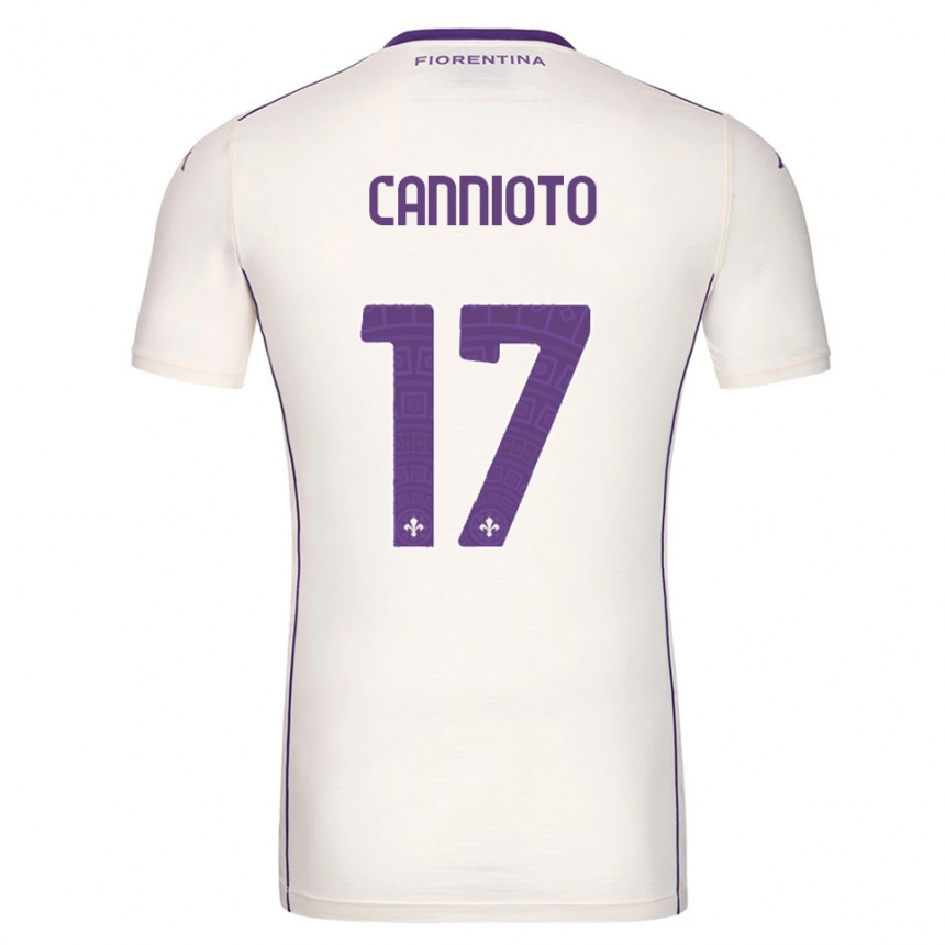 גברים כדורגל Andrea Cannioto #17 לבן סגול אדום הרחק ג'רזי 2025/26