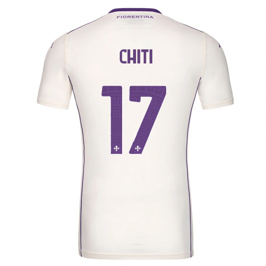גברים כדורגל Alessio Chiti #17 לבן סגול אדום הרחק ג'רזי 2025/26