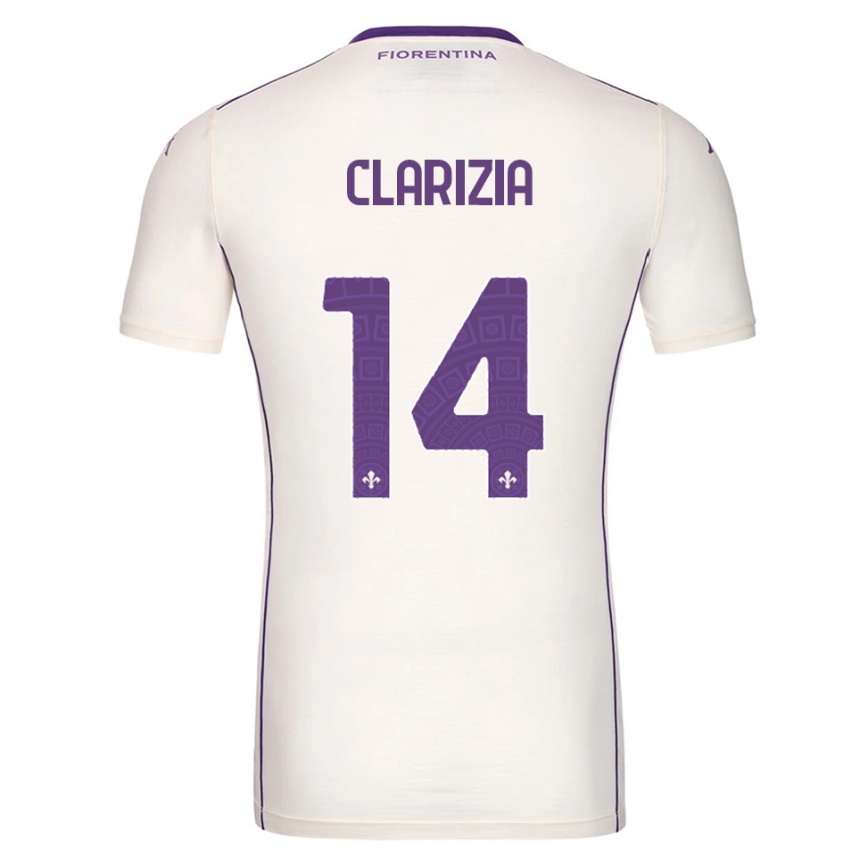 גברים כדורגל Leonardo Clarizia #14 לבן סגול אדום הרחק ג'רזי 2025/26