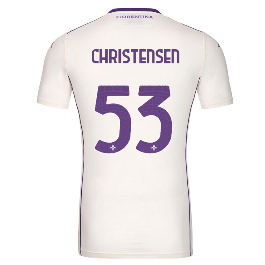 גברים כדורגל אוליבר כריסטנסן #53 לבן סגול אדום הרחק ג'רזי 2025/26