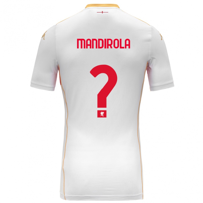 גברים כדורגל Gabriele Mandirola #0 לבן אדום הרחק ג'רזי 2025/26