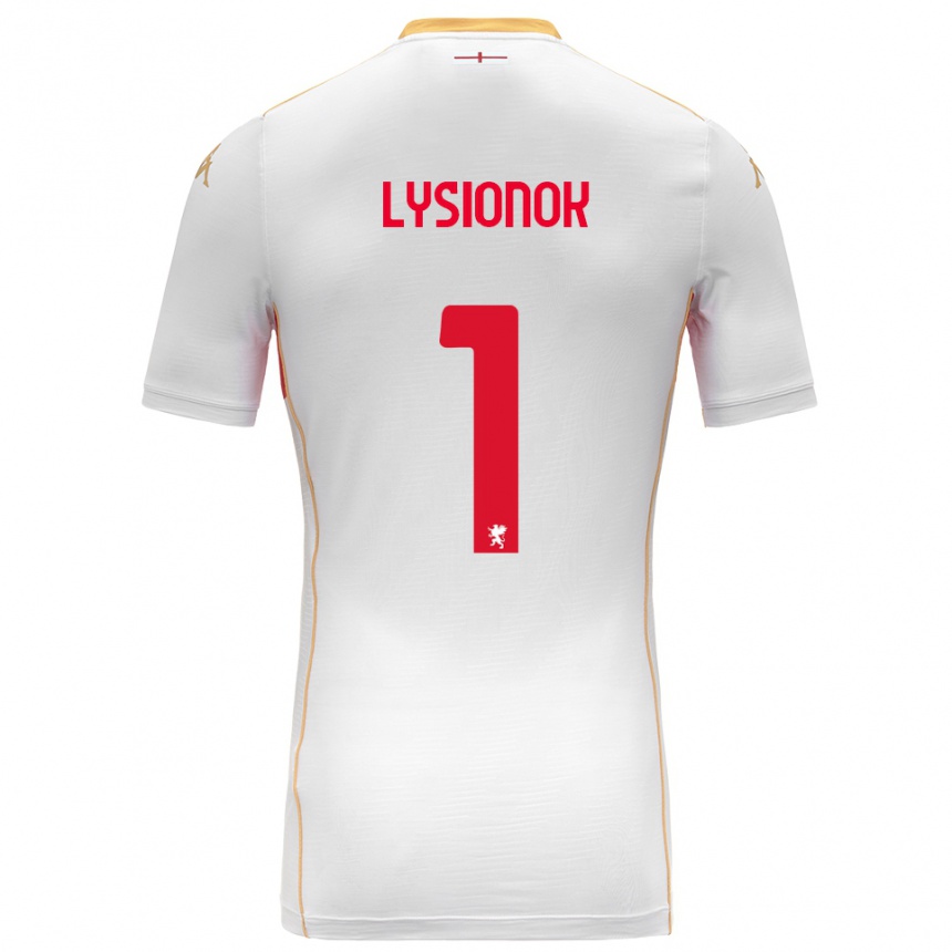 גברים כדורגל Ernestas Lysionok #1 לבן אדום הרחק ג'רזי 2025/26