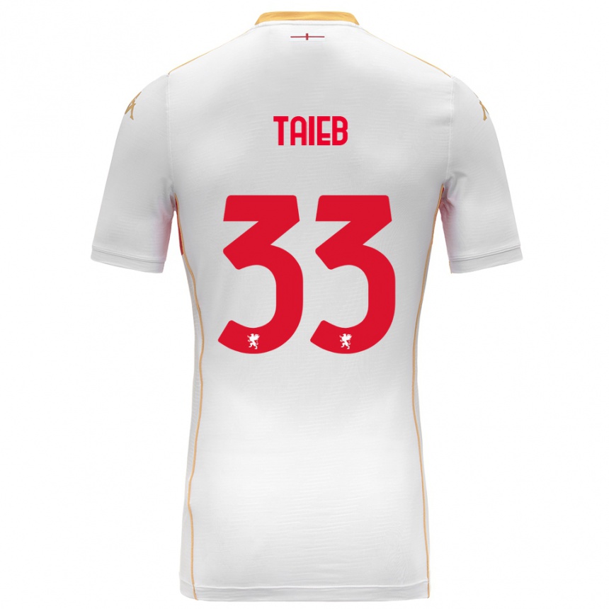 גברים כדורגל צ׳אד טייב #33 לבן אדום הרחק ג'רזי 2025/26