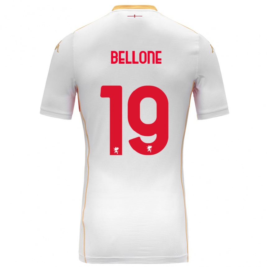 גברים כדורגל Francesco Bellone #19 לבן אדום הרחק ג'רזי 2025/26