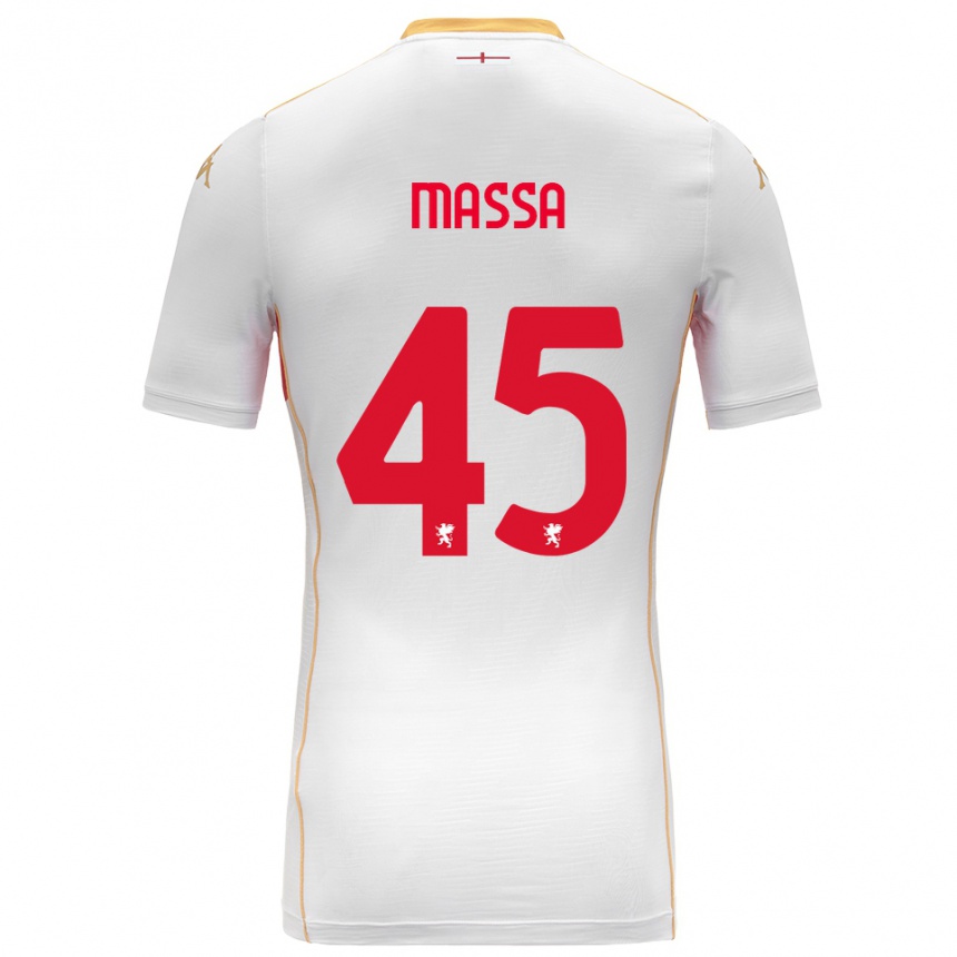 גברים כדורגל Alessandra Massa #45 לבן אדום הרחק ג'רזי 2025/26