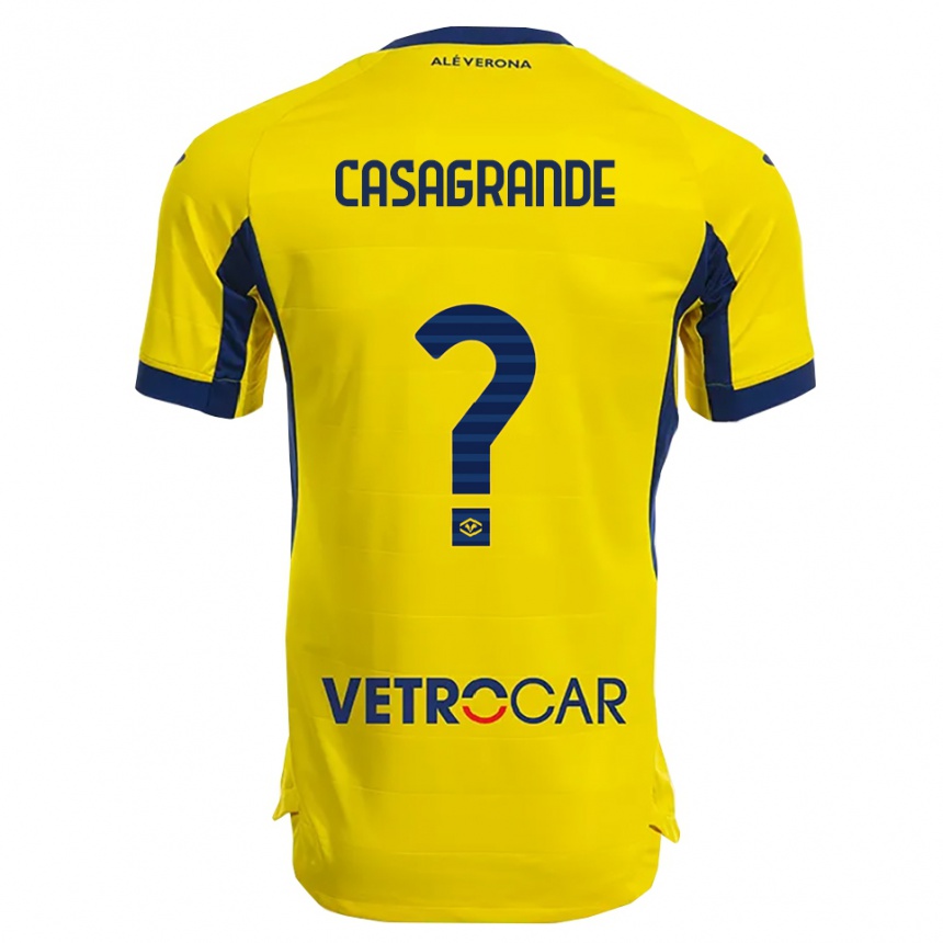 גברים כדורגל Tommaso Casagrande #0 צהוב נייבי הרחק ג'רזי 2025/26