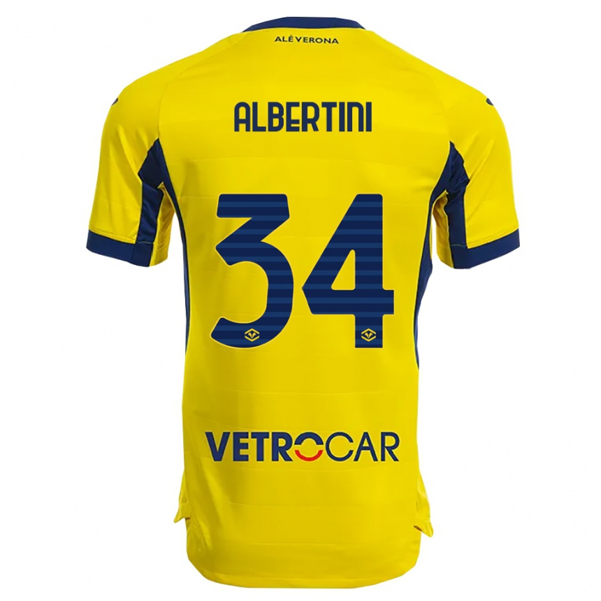 גברים כדורגל פרנצ'סקו אלברטיני #34 צהוב נייבי הרחק ג'רזי 2025/26