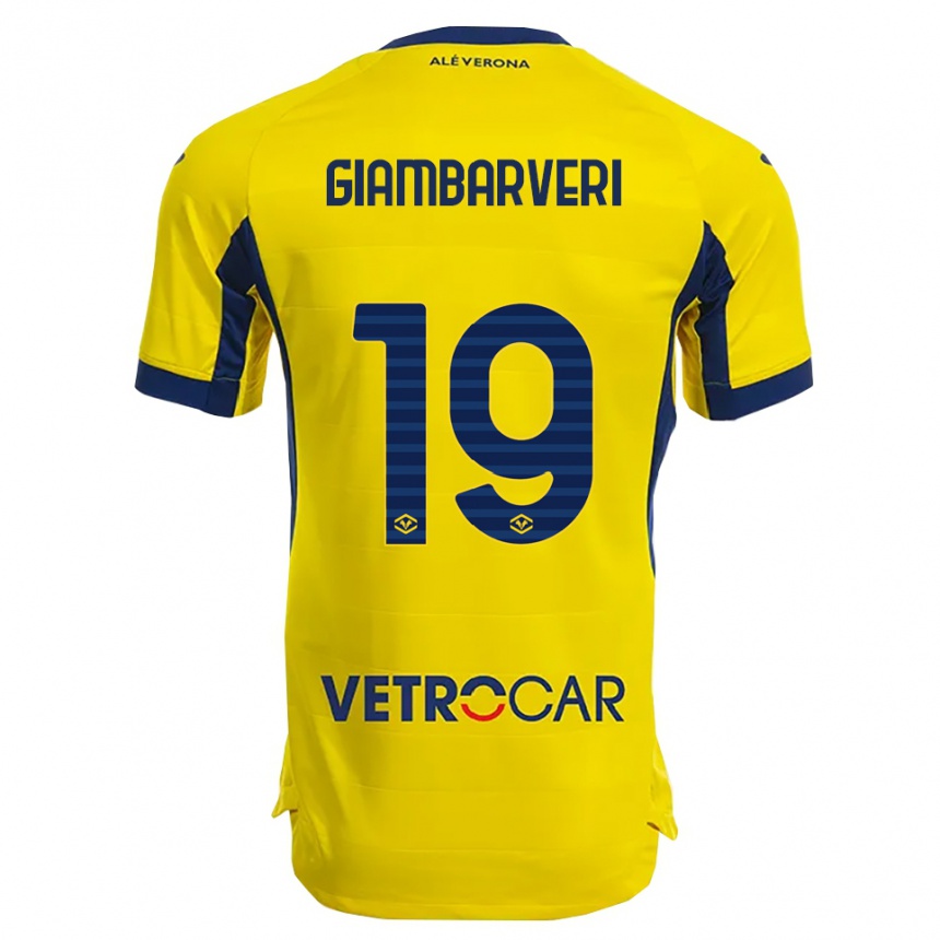 גברים כדורגל Mattia Giambarveri #19 צהוב נייבי הרחק ג'רזי 2025/26