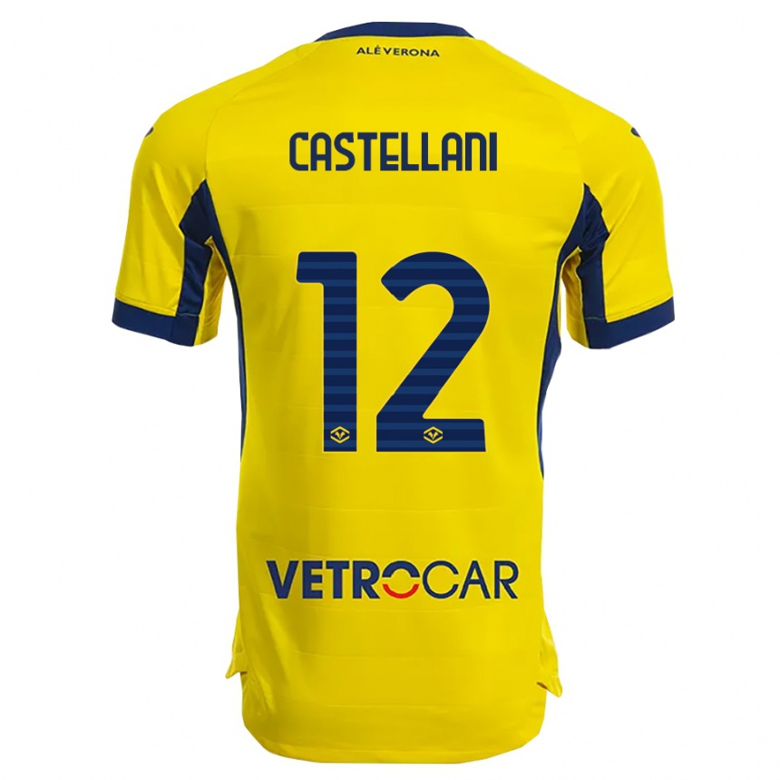 גברים כדורגל Zeno Castellani #12 צהוב נייבי הרחק ג'רזי 2025/26
