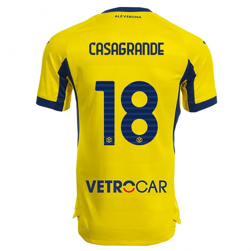 גברים כדורגל Davide Casagrande #18 צהוב נייבי הרחק ג'רזי 2025/26