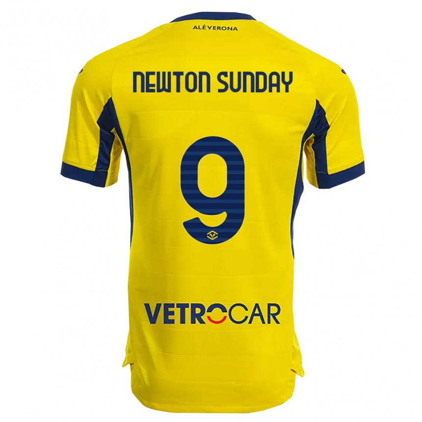 גברים כדורגל Eloghosa Newton Sunday #9 צהוב נייבי הרחק ג'רזי 2025/26
