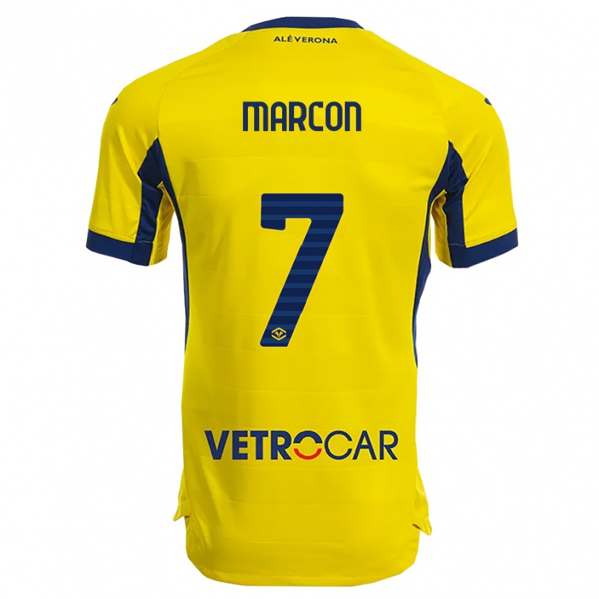גברים כדורגל Gabriel Marcon #7 צהוב נייבי הרחק ג'רזי 2025/26