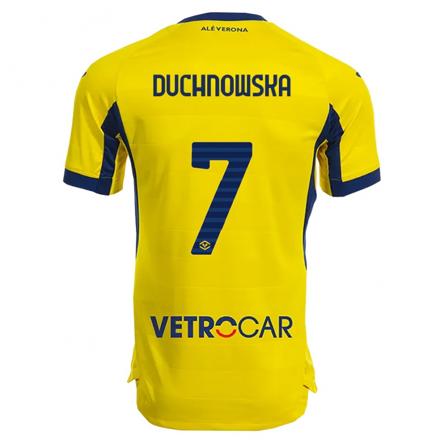 גברים כדורגל Martyna Duchnowska #7 צהוב נייבי הרחק ג'רזי 2025/26