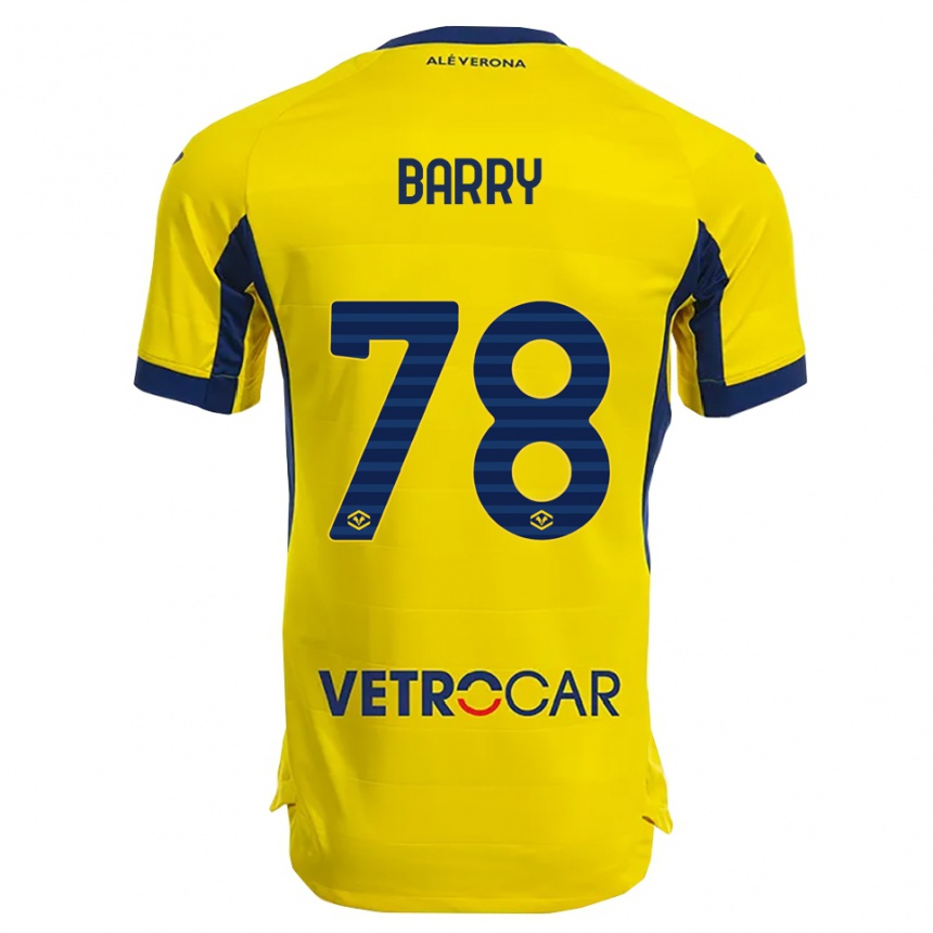 גברים כדורגל Oumar Barry #78 צהוב נייבי הרחק ג'רזי 2025/26