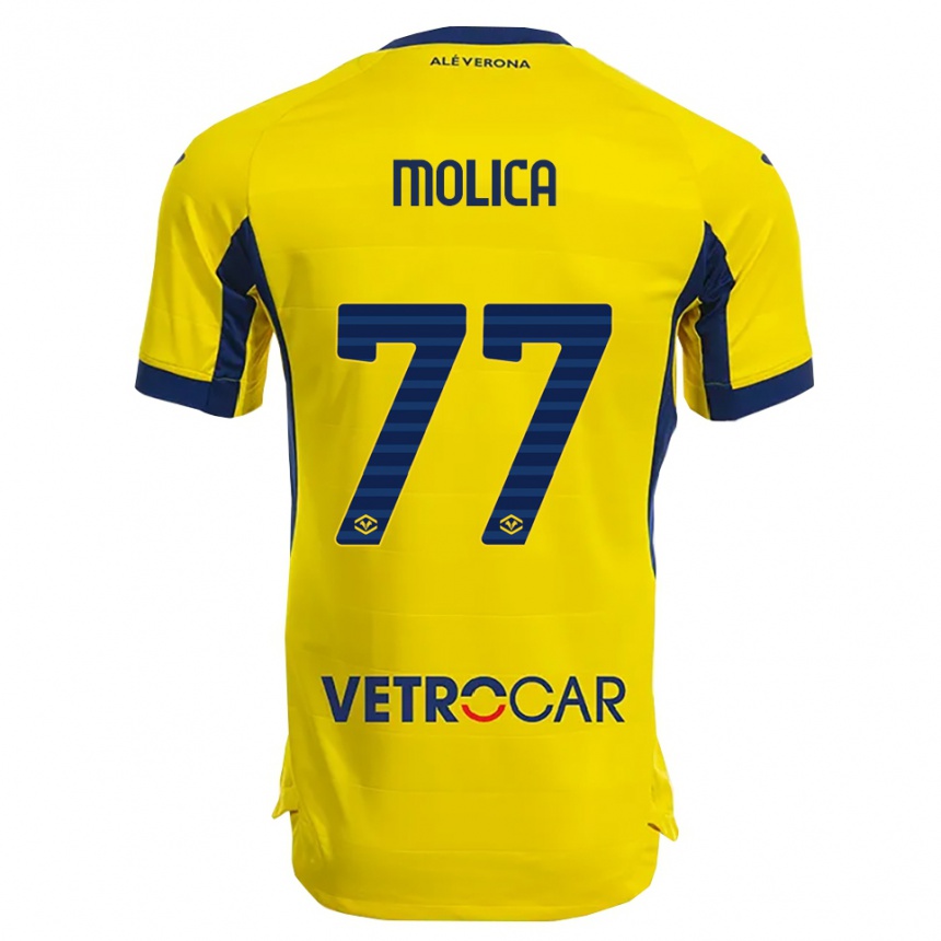 גברים כדורגל Francesco Molica #77 צהוב נייבי הרחק ג'רזי 2025/26