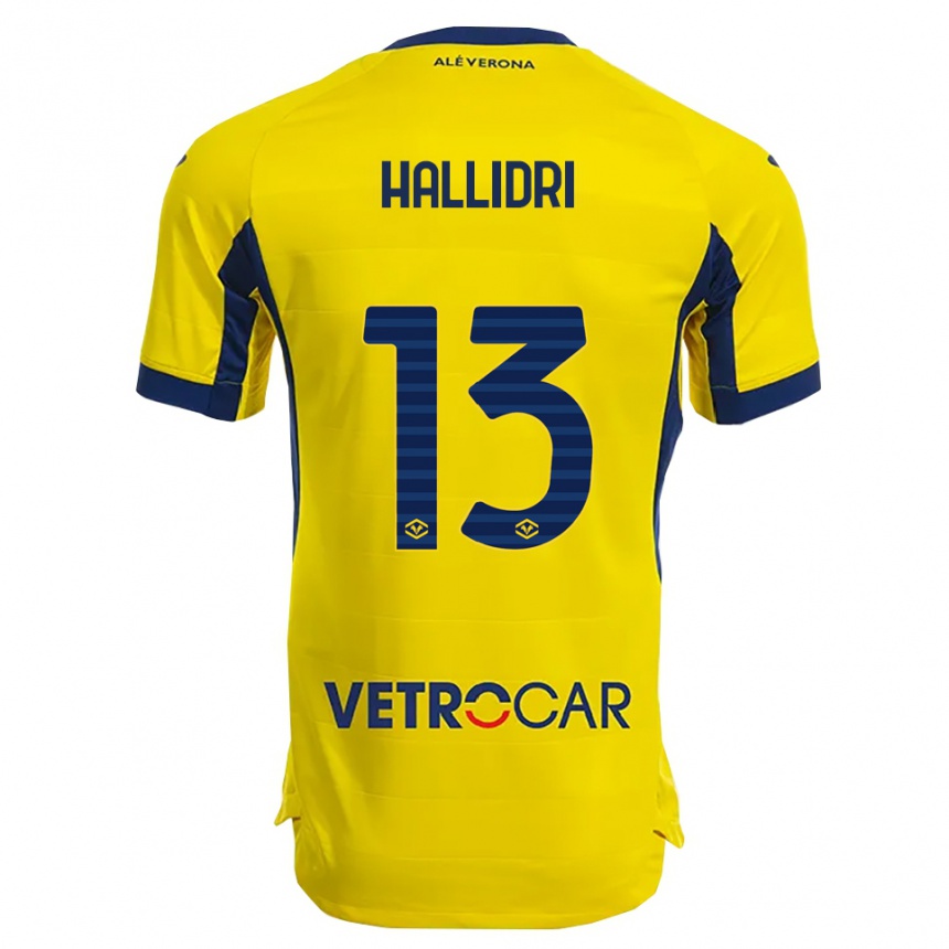 גברים כדורגל Fabian Hallidri #13 צהוב נייבי הרחק ג'רזי 2025/26