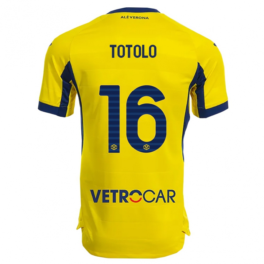גברים כדורגל Maddalena Totolo #16 צהוב נייבי הרחק ג'רזי 2025/26