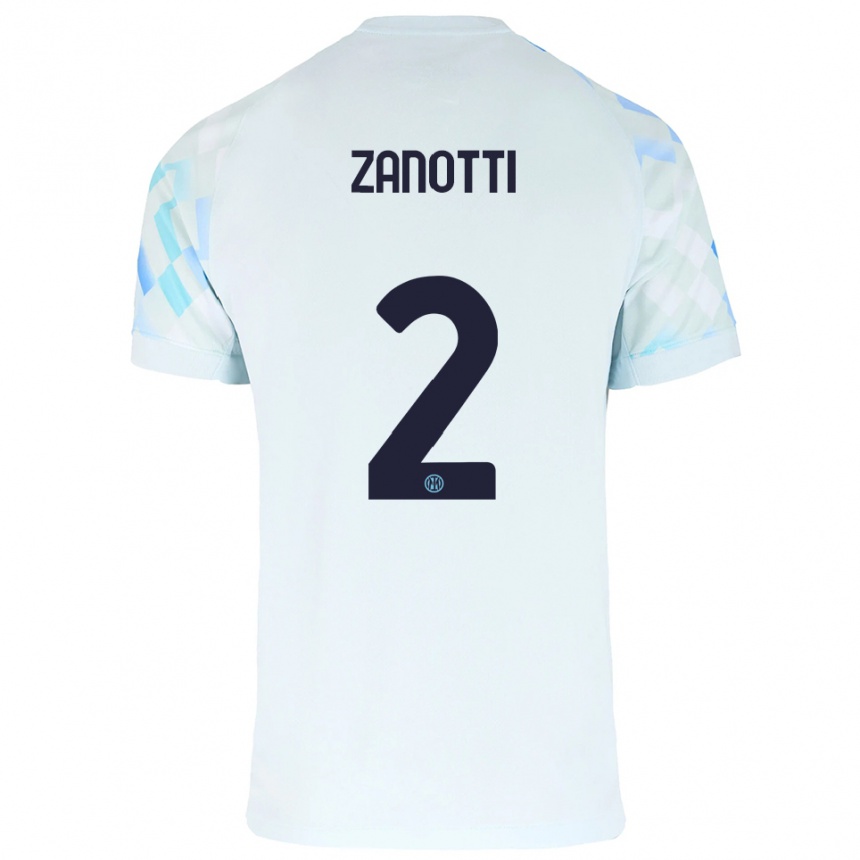 גברים כדורגל מתיה זנוטי #2 לבן כחול הרחק ג'רזי 2025/26