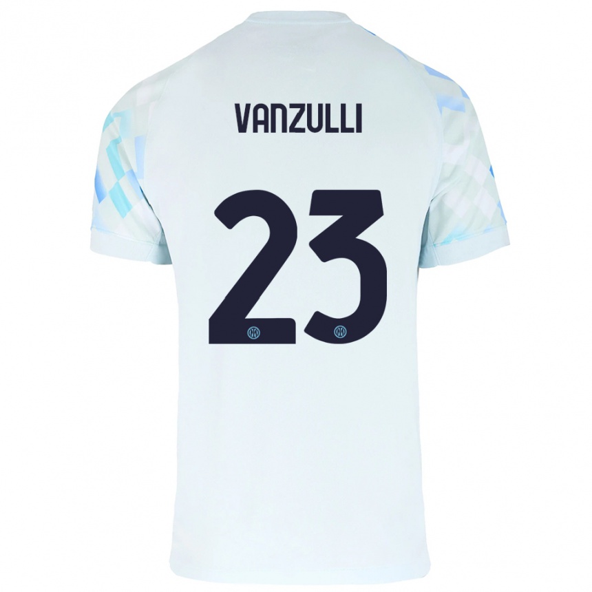 גברים כדורגל Marco Vanzulli #23 לבן כחול הרחק ג'רזי 2025/26