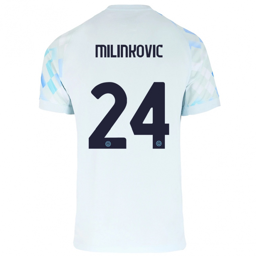 גברים כדורגל Marija Milinković #24 לבן כחול הרחק ג'רזי 2025/26