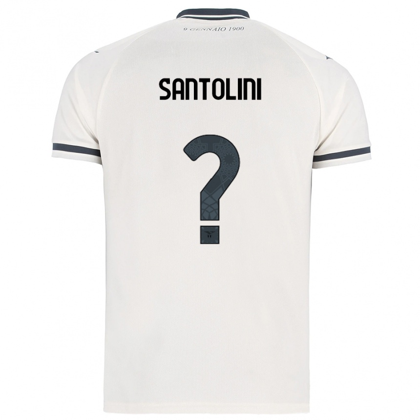 גברים כדורגל Emanuele Santolini #0 לבן נייבי הרחק ג'רזי 2025/26