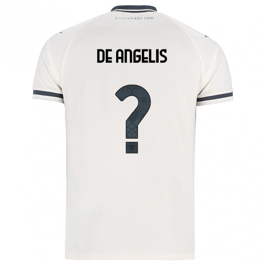 גברים כדורגל Cristian De Angelis #0 לבן נייבי הרחק ג'רזי 2025/26