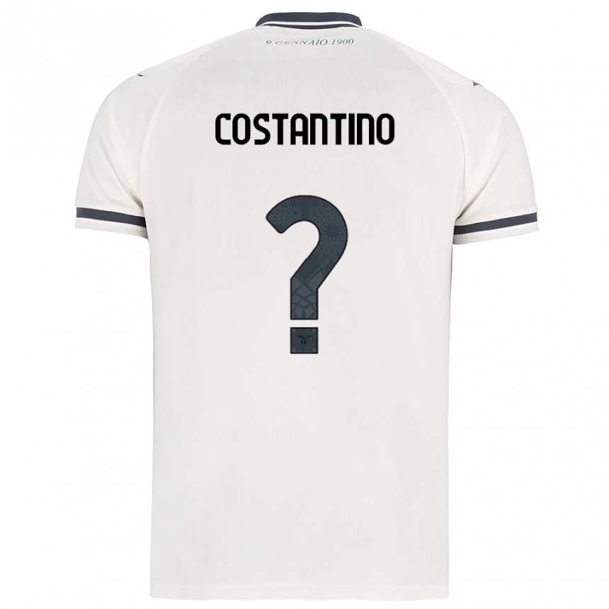 גברים כדורגל Davide Costantino #0 לבן נייבי הרחק ג'רזי 2025/26