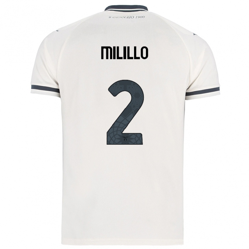 גברים כדורגל Flavio Milillo #2 לבן נייבי הרחק ג'רזי 2025/26